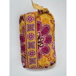 Vera Bradley Quilted Floral Zipper Pouch In Yellow & Pink